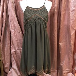 Love 21 Embroidery Lace Boho Halter Dress